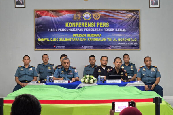 Bea Cukai dan TNI Gagalkan Penyelundupan 445.800 Batang Rokok Ilegal di Gorontalo