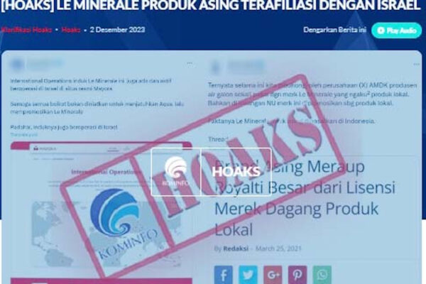 Hoaks Le Minerale Terafiliasi Israel, Pakar Menilai Ada Upaya Menjatuhkan Produk Lokal